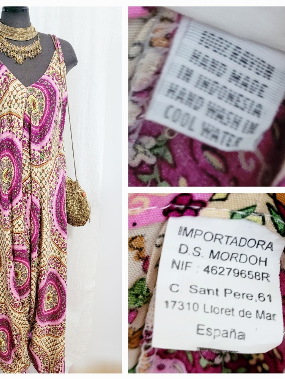 Boho Paisley V-Neck Jumpsuit  / Coverup - Picture 7 of 12